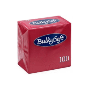 bulky soft 2ply red serviette napkins 40x40cm box
