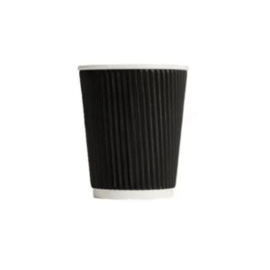 eco 8oz black coffee ripple paper cups