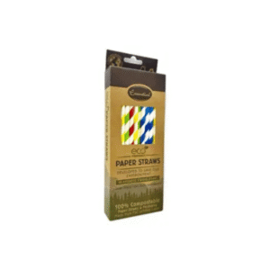 essential assorted striped paper straws 50s