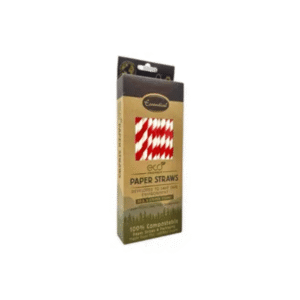 essential red striped paper straw 50s