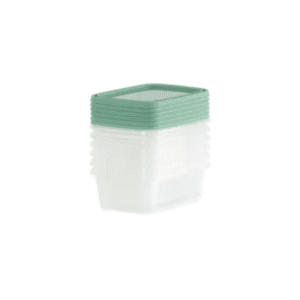 nutmeg everyday food box clear blue & lid set